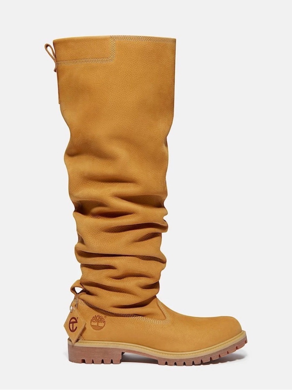 Telfar Timberland Slouch Knee-High Boots in Wheat